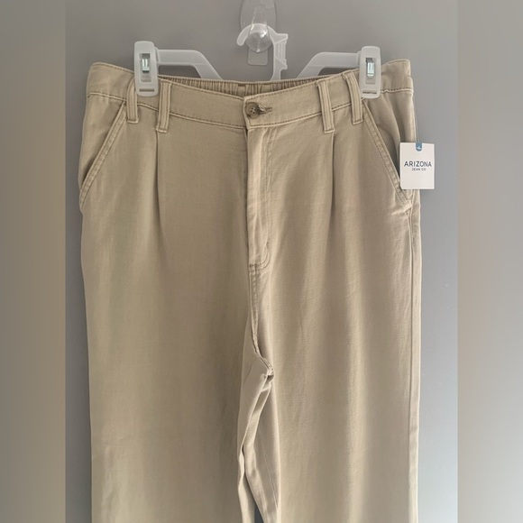 Womens Arizona Tan Pleated Loose Fit Wide Leg High Rise Skater New Trousers 9 - Picture 3 of 8